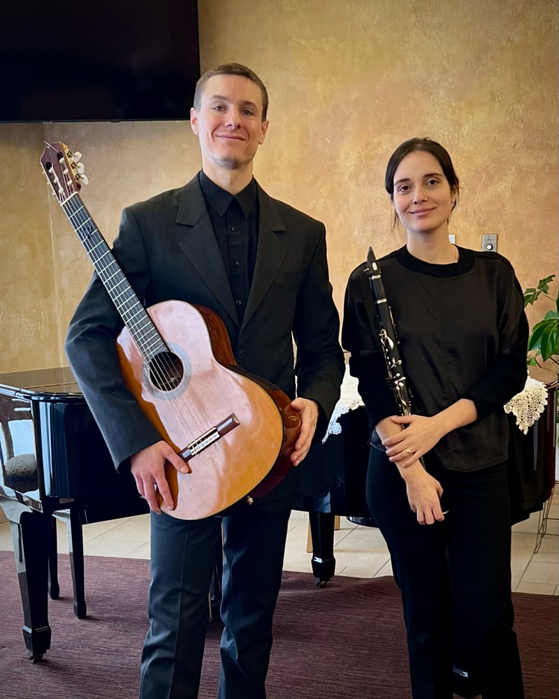 Duo Memoria — Maxime Tremblay à la guitare et Maude Desrosiers à la clarinette